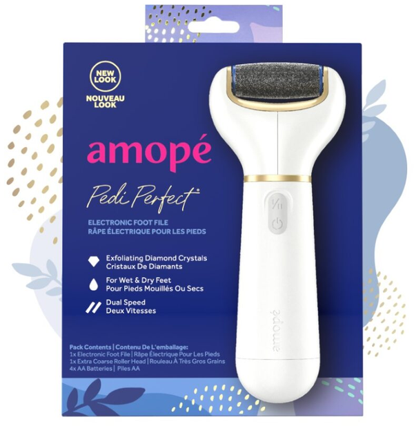 Amope Pedi Perfect Electronic Foot File Extra Coarse Diamond Roller Dual Speed