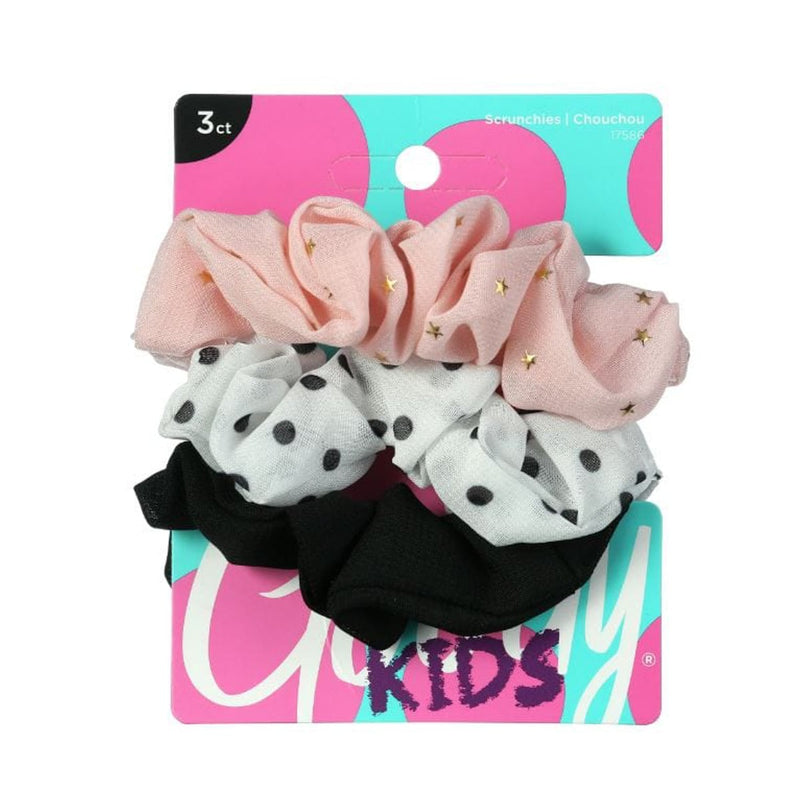 Goody Hair Scrunchies Soft Fabric Hair Ties 3 Count