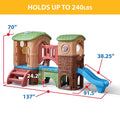 Step2 Clubhouse Climber Outdoor Jungle-Themed Playset with Slides, Tunnels and Steering Wheel