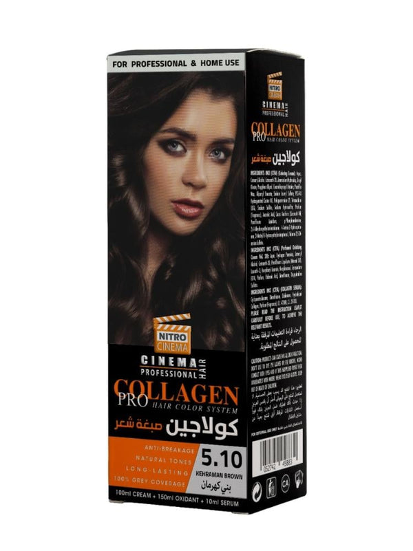 Nitro Canada Collgen Pro Hair Color Permanent Dye Collagen Kehraman Brown 5.10
