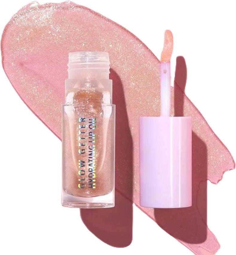 Moira Glow Getter Hydrating Lip Oil Gloss Apricot, Coconut & Jojoba Oils 003 Champagne Kiss