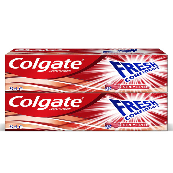 Colgate Fresh Confidence Red Gel Toothpaste Fluoride Mint 2 x 75 ml
