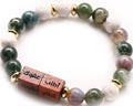 Min Maadan Alensan India Agate and Lava Bead Elastic Bracelet, 1 Pc