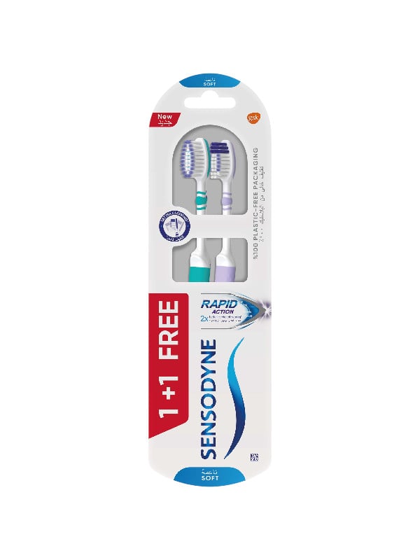 Sensodyne Rapid Action Toothbrushes Soft Bristles Small Head Multi Color