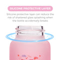 Luqu Glass Baby Bottle Silicone Coated Pink 60ml