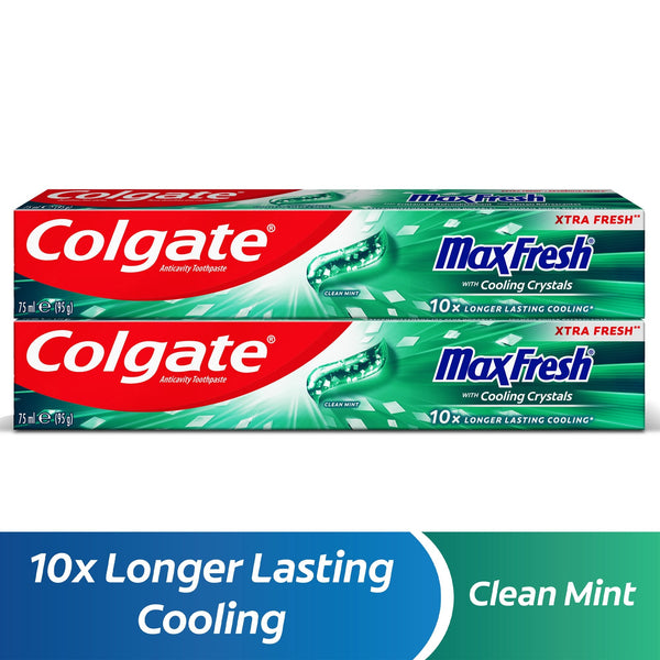 Colgate Max Fresh Clean Mint Gel Toothpaste 75 ml, 2 Pack
