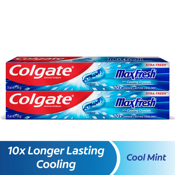 Colgate Max Fresh Cool Mint Gel Toothpaste 75ml, 2 Pack