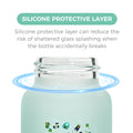 Luqu Glass Baby Bottle Silicone-Coated Borosilicate Glass Blue 60ml