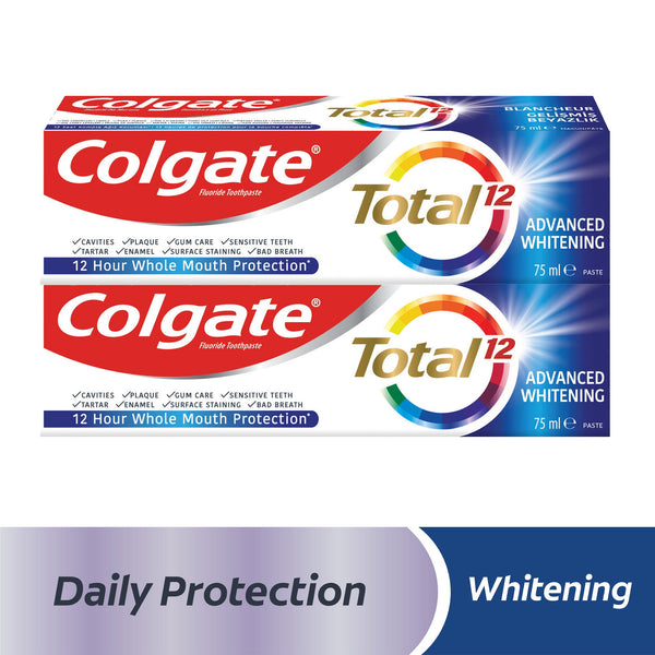Colgate Total Whitening Toothpaste, 12-Hour Protection, Zinc and Arginine
