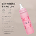 Luqu Glass Baby Bottle Silicone-Coated Borosilicate Glass Pink 240ml