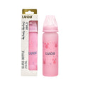 Luqu Glass Baby Bottle Silicone-Coated Borosilicate Glass Pink 240ml