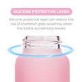 Luqu Glass Baby Bottle Silicone-Coated Borosilicate Glass Pink 240ml