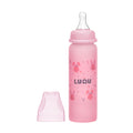 Luqu Glass Baby Bottle Silicone-Coated Borosilicate Glass Pink 240ml