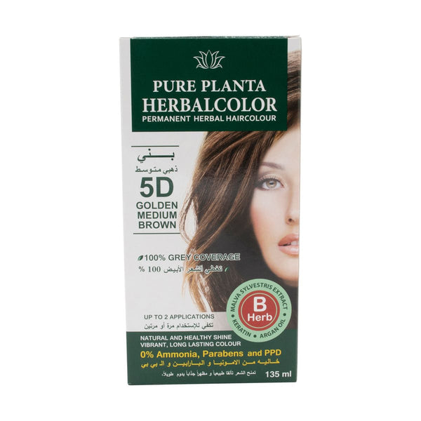 Herbal Hair Color Gel Permanent Ammonia-Free 5D Golden Medium Brown