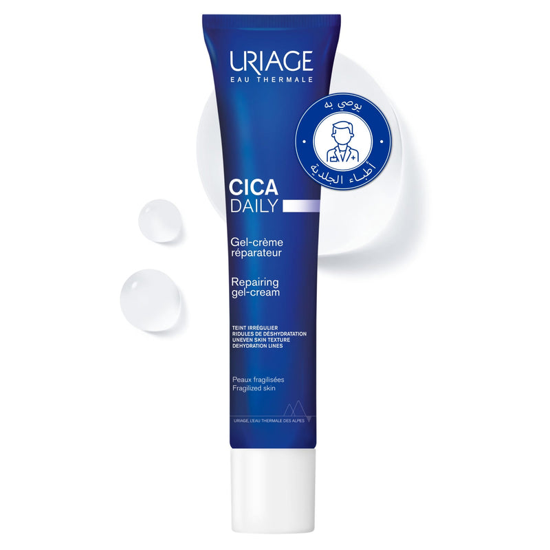 URIAGE Cica Daily Repairing Gel-Cream Fragrance-Free Face Moisturizer 40ml