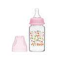 Luqu Glass Baby Feeding Bottle with Anti-Colic Air Ventilation System and Peristaltic Teat