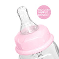 Luqu Glass Baby Feeding Bottle with Anti-Colic Air Ventilation System and Peristaltic Teat
