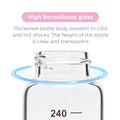 Luqu Glass Baby Feeding Bottle with Anti-Colic Air Ventilation System and Peristaltic Teat