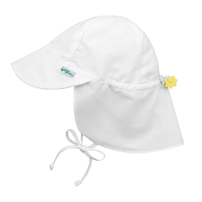 Green Sprouts Flap Sun Protection Hat UPF 50+ White