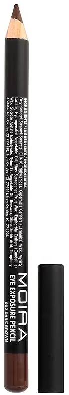 Moira Eye Exposure Pencil Creamy Eyeliner, Highly Pigmented, 002 Dark Brown, 1 Pc