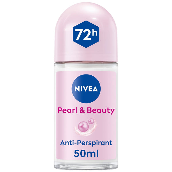 NIVEA Pearl & Beauty Roll-On Deodorant 72H Active Pearl Extract Avocado Oil 50ml