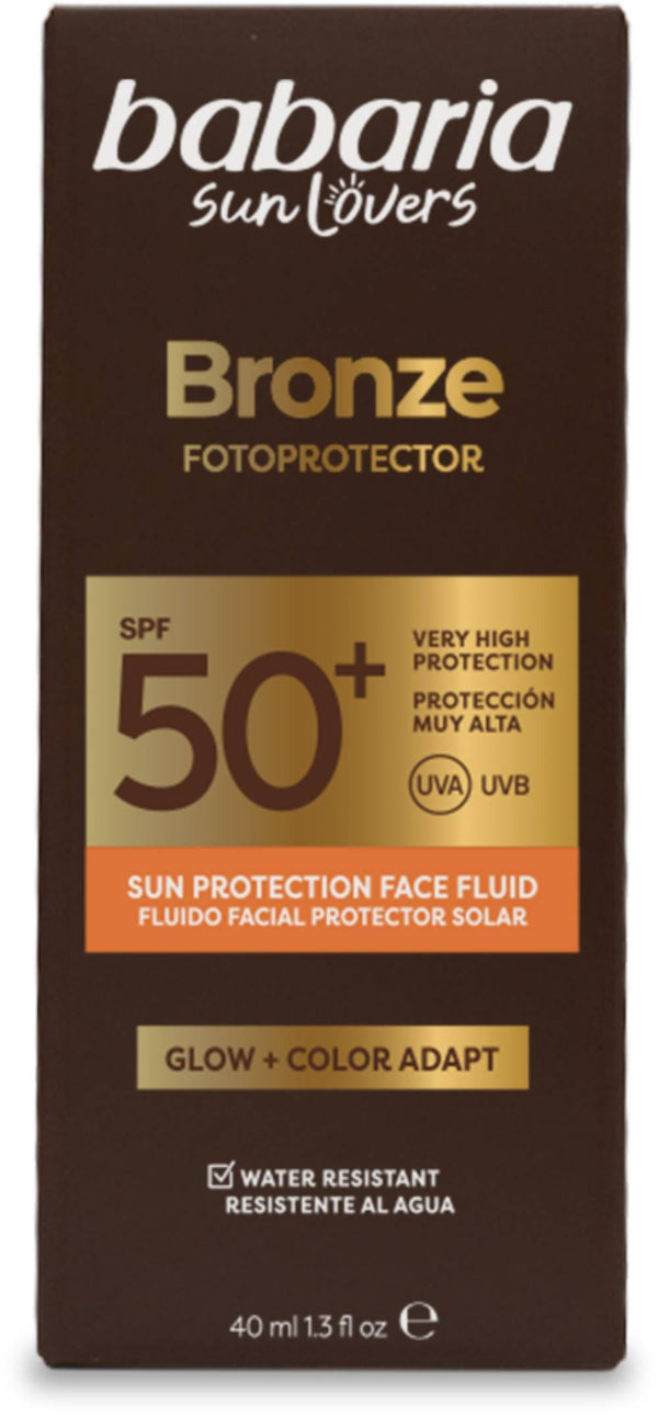 Babaria Bronze Sun Protection Face Fluid SPF 50+ Tinted Radiant Finish