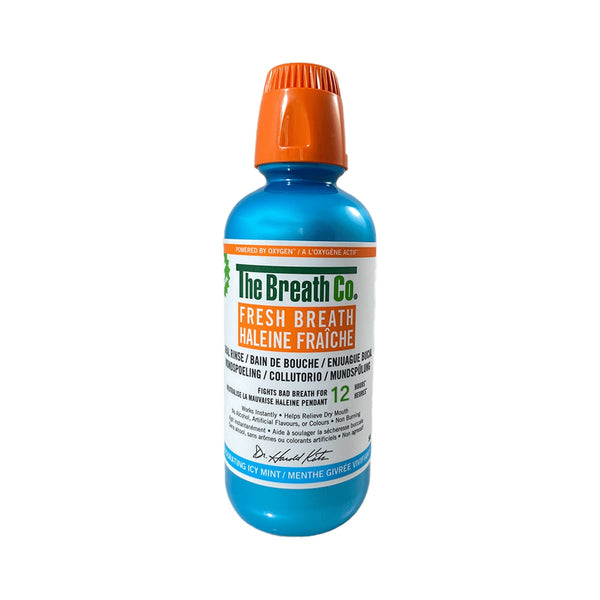 The Breath Co Icy Mint Mouthwash Non-Burning Formula Light Blue