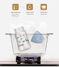 Luqu PP Baby Bottle With Handle, Silicone Nipple, Blue, 300ml, 9+ Months