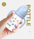 Luqu PP Baby Bottle With Handle, Silicone Nipple, Blue, 300ml, 9+ Months