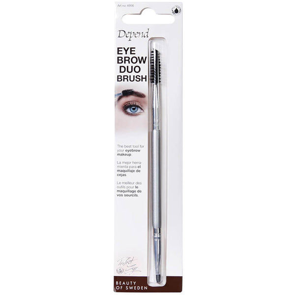 Depend Eyebrow Duo Brush Angled and Cylindrical Brow Makeup Brush