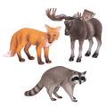 Terra by Battat Forest Animals Fox Moose Raccoon Realistic Figurine Set 3 Pieces