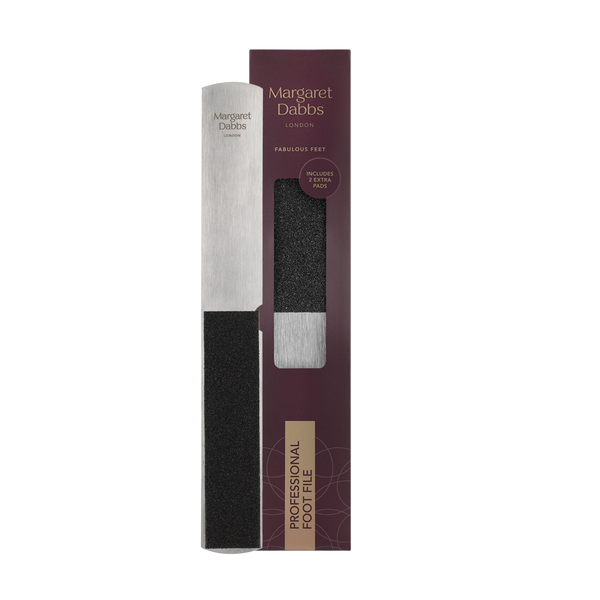 Margaret Dabbs London Professional Foot File Stainless Steel with 4 Pads