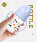 Luqu PP Baby Bottle With Handle Silicone Nipple Blue 180ml