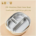 Luqu Dinosaur Lunch Box 3 Compartments Green Stainless Steel Bento Box