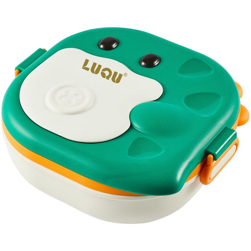 Luqu Dinosaur Lunch Box 3 Compartments Green Stainless Steel Bento Box