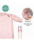 Bibado Rainbow Friends Coverall Weaning Bib Bundle with Handi Cutlery, Rainbow