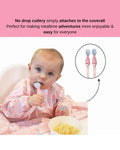 Bibado Rainbow Friends Coverall Weaning Bib Bundle with Handi Cutlery, Rainbow