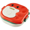 Luqu Dinosaur Lunch Box 3 Compartments Red Stainless Steel Bento Box