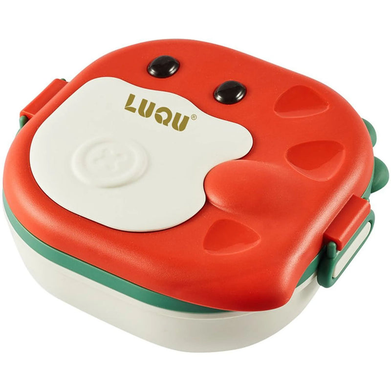 Luqu Dinosaur Lunch Box 3 Compartments Red Stainless Steel Bento Box