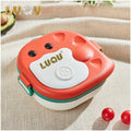 Luqu Dinosaur Lunch Box 3 Compartments Red Stainless Steel Bento Box