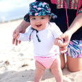 Green Sprouts Swimsuit Diaper Triple-Layer Reusable UPF 50+ Light Pink Pinstripe 6 Months