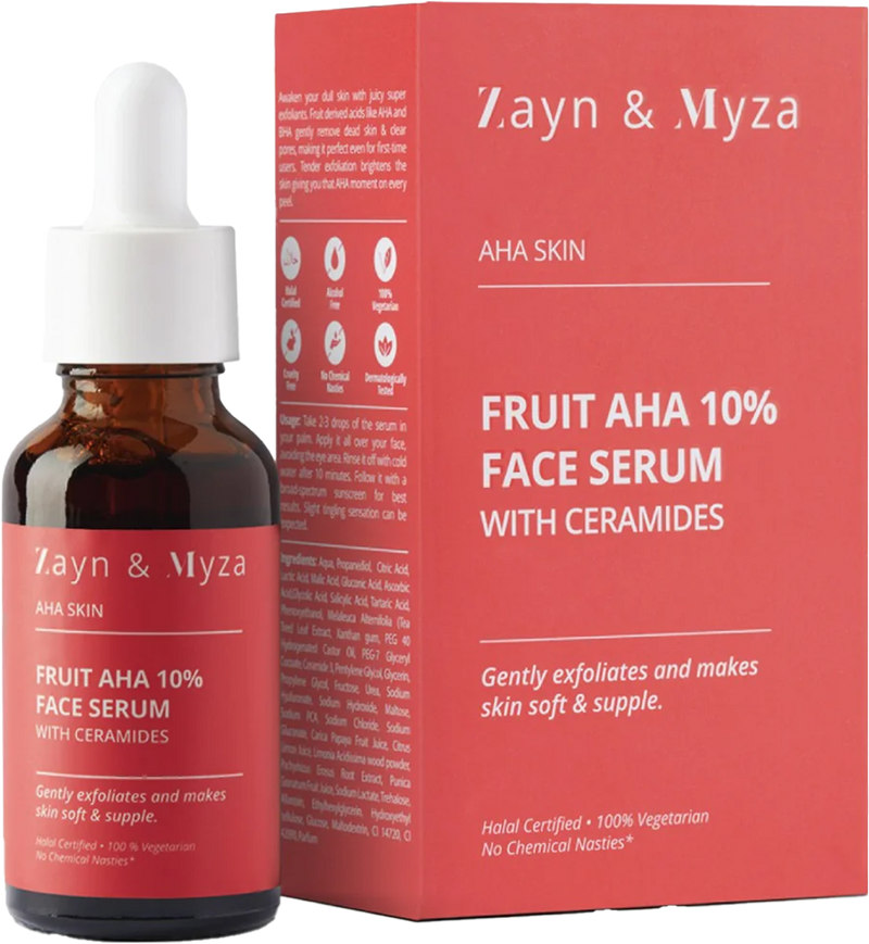 Zayn & Myza Fruit AHA 10% Face Serum, Ceramide Formula, 30 ml