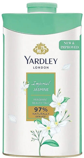Yardley London Imperial Jasmine Perfumed Talc Powder, Super Fine Texture, 250 g