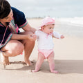 Green Sprouts Reusable Swimsuit Diaper Lightweight Triple-Layer Design Light Pink Pinstripe