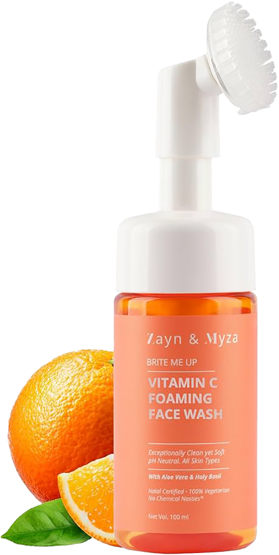 Zayn & Myza Vitamin C Face Wash Foam Cleanser with Aloe Vera and Holy Basil, 100ml