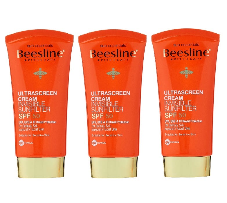 Beesline Ultra Screen Cream SPF 50 Matte Sunscreen UVA UVB IR Protection 60 ml