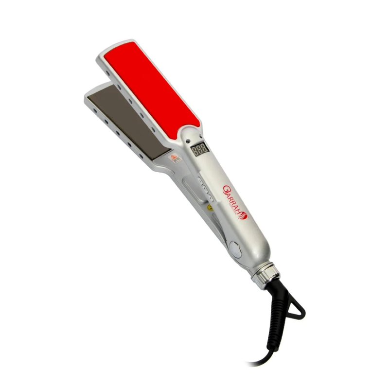 G.Jarrah Wide Ceramic Hair Straightener Titanium Plates Silver 70W