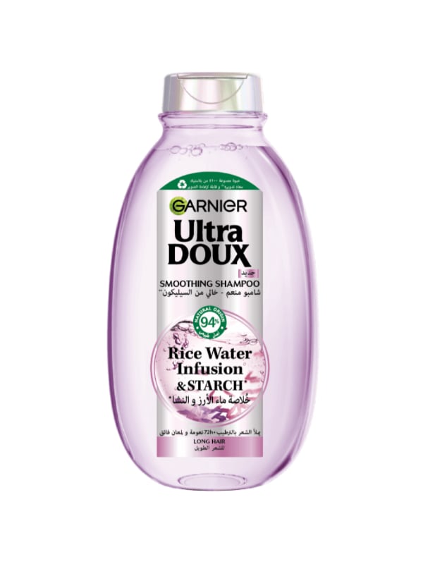 Garnier Ultra Doux Smoothing Shampoo Rice Water and Starch Extract 600 ml