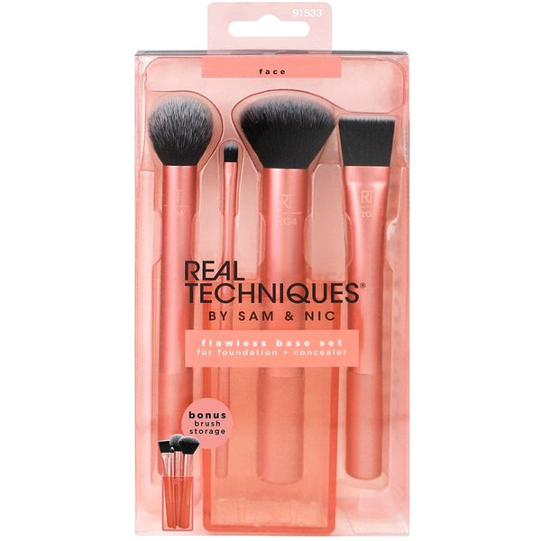 Real Techniques Essential Brush Set Flawless Base Synthetic Makeup Brushes