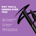 Moira Jumbo Liquid Liner Satin Finish Waterproof Black 001, 1 Pc